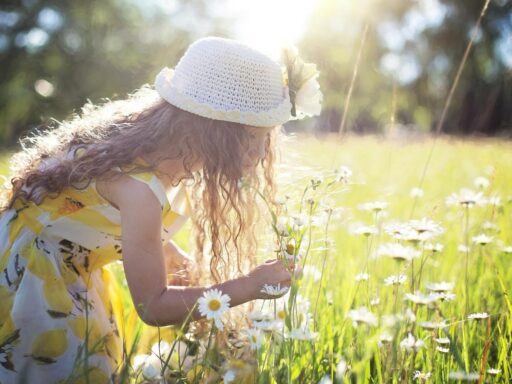 Girl Picking Flowers